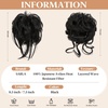 image:imageSARLA 2PCS Blonde Messy Bun Hair Pieces for Women Detachable Claw Clip Wavy Curly Synthetic Hairpieces for Updos with Tendrils Fake Scrunchies Ponytail Extension Dirty BlondeBlackWith Clip