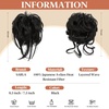 image:imageSARLA 2PCS Blonde Messy Bun Hair Pieces for Women Detachable Claw Clip Wavy Curly Synthetic Hairpieces for Updos with Tendrils Fake Scrunchies Ponytail Extension Dirty BlondeBlackNo Clip