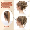 image:imageSARLA 2PCS Blonde Messy Bun Hair Pieces for Women Detachable Claw Clip Wavy Curly Synthetic Hairpieces for Updos with Tendrils Fake Scrunchies Ponytail Extension Dirty BlondeChocolateNo Clip
