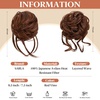 image:imageSARLA 2PCS Blonde Messy Bun Hair Pieces for Women Detachable Claw Clip Wavy Curly Synthetic Hairpieces for Updos with Tendrils Fake Scrunchies Ponytail Extension Dirty BlondeRed VinoNo Clip
