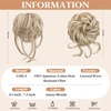 image:imageSARLA 2PCS Blonde Messy Bun Hair Pieces for Women Detachable Claw Clip Wavy Curly Synthetic Hairpieces for Updos with Tendrils Fake Scrunchies Ponytail Extension Dirty BlondeSunny BlondeWith Clip