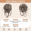 image:imageSARLA 2PCS Blonde Messy Bun Hair Pieces for Women Detachable Claw Clip Wavy Curly Synthetic Hairpieces for Updos with Tendrils Fake Scrunchies Ponytail Extension Dirty BlondeMiddle GreyWith Clip