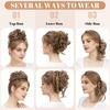 image:imageSARLA 2PCS Blonde Messy Bun Hair Pieces for Women Detachable Claw Clip Wavy Curly Synthetic Hairpieces for Updos with Tendrils Fake Scrunchies Ponytail Extension Dirty BlondeCoffee BrownWith Clip