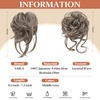 image:imageSARLA 2PCS Blonde Messy Bun Hair Pieces for Women Detachable Claw Clip Wavy Curly Synthetic Hairpieces for Updos with Tendrils Fake Scrunchies Ponytail Extension Dirty BlondeMiddle GreyNo Clip
