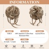 image:imageSARLA 2PCS Blonde Messy Bun Hair Pieces for Women Detachable Claw Clip Wavy Curly Synthetic Hairpieces for Updos with Tendrils Fake Scrunchies Ponytail Extension Dirty BlondeBeige MultiWith Clip