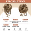 image:imageSARLA 2PCS Blonde Messy Bun Hair Pieces for Women Detachable Claw Clip Wavy Curly Synthetic Hairpieces for Updos with Tendrils Fake Scrunchies Ponytail Extension Dirty BlondeBernstein MultiNo Clip