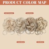 image:imageSARLA 2PCS Blonde Messy Bun Hair Pieces for Women Detachable Claw Clip Wavy Curly Synthetic Hairpieces for Updos with Tendrils Fake Scrunchies Ponytail Extension Dirty BlondeLight ChampagneNo Clip