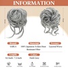 image:imageSARLA 2PCS Blonde Messy Bun Hair Pieces for Women Detachable Claw Clip Wavy Curly Synthetic Hairpieces for Updos with Tendrils Fake Scrunchies Ponytail Extension Dirty BlondeDark GreyNo Clip