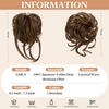image:imageSARLA 2PCS Blonde Messy Bun Hair Pieces for Women Detachable Claw Clip Wavy Curly Synthetic Hairpieces for Updos with Tendrils Fake Scrunchies Ponytail Extension Dirty BlondeChocolateWith Clip