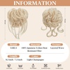 image:imageSARLA 2PCS Blonde Messy Bun Hair Pieces for Women Detachable Claw Clip Wavy Curly Synthetic Hairpieces for Updos with Tendrils Fake Scrunchies Ponytail Extension Dirty BlondeLight ChampagneWith Clip