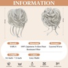 image:imageSARLA 2PCS Blonde Messy Bun Hair Pieces for Women Detachable Claw Clip Wavy Curly Synthetic Hairpieces for Updos with Tendrils Fake Scrunchies Ponytail Extension Dirty BlondeGrey MultiWith Clip