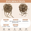 image:imageSARLA 2PCS Blonde Messy Bun Hair Pieces for Women Detachable Claw Clip Wavy Curly Synthetic Hairpieces for Updos with Tendrils Fake Scrunchies Ponytail Extension Dirty BlondeBernsteinWith Clip