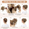 image:imageSARLA 2PCS Blonde Messy Bun Hair Pieces for Women Detachable Claw Clip Wavy Curly Synthetic Hairpieces for Updos with Tendrils Fake Scrunchies Ponytail Extension Dirty BlondeBeige MultiWith Clip