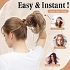 image:imageSARLA 2PCS Blonde Messy Bun Hair Pieces for Women Detachable Claw Clip Wavy Curly Synthetic Hairpieces for Updos with Tendrils Fake Scrunchies Ponytail Extension Dirty BlondePlatin BlondeWith Clip