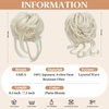 image:imageSARLA 2PCS Blonde Messy Bun Hair Pieces for Women Detachable Claw Clip Wavy Curly Synthetic Hairpieces for Updos with Tendrils Fake Scrunchies Ponytail Extension Dirty BlondePlatin BlondeWith Clip