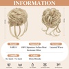 image:imageSARLA 2PCS Blonde Messy Bun Hair Pieces for Women Detachable Claw Clip Wavy Curly Synthetic Hairpieces for Updos with Tendrils Fake Scrunchies Ponytail Extension Dirty BlondeDirty BlondeWith Clip