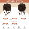 image:imageSARLA 2PCS Blonde Messy Bun Hair Pieces for Women Detachable Claw Clip Wavy Curly Synthetic Hairpieces for Updos with Tendrils Fake Scrunchies Ponytail Extension Dirty BlondeDark ChocolateNo Clip
