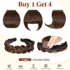 image:imageSARLA Braided Headband with 3 Detachable Clip in Bangs Fringe Hairpieces Fake Synthetic Hair Band Bangs for Women Coffee BrownChocolate Multi