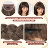 image:imageSARLA Braided Headband with 3 Detachable Clip in Bangs Fringe Hairpieces Fake Synthetic Hair Band Bangs for Women Coffee BrownChocolate Multi
