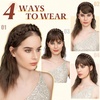 image:imageSARLA Braided Headband with 3 Detachable Clip in Bangs Fringe Hairpieces Fake Synthetic Hair Band Bangs for Women Coffee BrownDark Grey