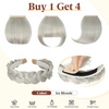 image:imageSARLA Braided Headband with 3 Detachable Clip in Bangs Fringe Hairpieces Fake Synthetic Hair Band Bangs for Women Coffee BrownIce Blonde