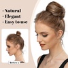 image:imageSARLA Dark Brown Hair Buns Extension Drawstring Updo Donut Chignon Straight Synthetic Fake Ballet Bun for Women Lady 1 PcsBahama Beige