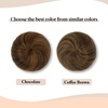 image:imageSARLA Dark Brown Hair Buns Extension Drawstring Updo Donut Chignon Straight Synthetic Fake Ballet Bun for Women Lady 1 PcsCoffee Brown