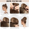image:imageSARLA Dark Brown Hair Buns Extension Drawstring Updo Donut Chignon Straight Synthetic Fake Ballet Bun for Women Lady 1 PcsCoffee Brown