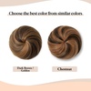 image:imageSARLA Dark Brown Hair Buns Extension Drawstring Updo Donut Chignon Straight Synthetic Fake Ballet Bun for Women Lady 1 PcsDark BrownGolden