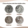 image:imageSARLA Dark Brown Hair Buns Extension Drawstring Updo Donut Chignon Straight Synthetic Fake Ballet Bun for Women Lady 1 PcsGrey Multi