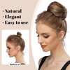 image:imageSARLA Dark Brown Hair Buns Extension Drawstring Updo Donut Chignon Straight Synthetic Fake Ballet Bun for Women Lady 1 PcsIce Blonde