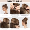 image:imageSARLA Dark Brown Hair Buns Extension Drawstring Updo Donut Chignon Straight Synthetic Fake Ballet Bun for Women Lady 1 PcsIce Blonde