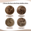 image:imageSARLA Dark Brown Hair Buns Extension Drawstring Updo Donut Chignon Straight Synthetic Fake Ballet Bun for Women Lady 1 PcsMedium Brown  Ash Blonde