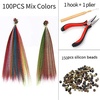 image:imageSARLA Feather Hair Extensions Kit Synthetic 16 Inch 100 Pcs Itip Hair Feathers for Women 10 Mixed Colors with Plier Hook Beads Heat Friendly Fiber100 pieces  tools