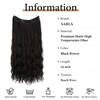 image:imageSARLA Invisible Wire Hair Extension with 3 Clips Synthetic Short Beach Wave Hairpiece Transparent Adjustable Headband for Women 16 Inch Dirty BlondeBlack Brown