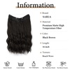 image:imageSARLA Invisible Wire Hair Extension with 3 Clips Synthetic Short Beach Wave Hairpiece Transparent Adjustable Headband for Women 16 Inch Dirty BlondeBlack Brown