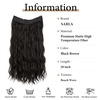 image:imageSARLA Invisible Wire Hair Extension with 3 Clips Synthetic Short Beach Wave Hairpiece Transparent Adjustable Headband for Women 16 Inch Dirty BlondeBlack Brown