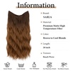 image:imageSARLA Invisible Wire Hair Extension with 3 Clips Synthetic Short Beach Wave Hairpiece Transparent Adjustable Headband for Women 16 Inch Dirty BlondeBrown to Golden