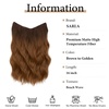 image:imageSARLA Invisible Wire Hair Extension with 3 Clips Synthetic Short Beach Wave Hairpiece Transparent Adjustable Headband for Women 16 Inch Dirty BlondeBrown to Golden