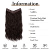 image:imageSARLA Invisible Wire Hair Extension with 3 Clips Synthetic Short Beach Wave Hairpiece Transparent Adjustable Headband for Women 16 Inch Dirty BlondeDark Brown