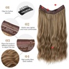 image:imageSARLA Invisible Wire Hair Extension with 3 Clips Synthetic Short Beach Wave Hairpiece Transparent Adjustable Headband for Women 16 Inch Dirty BlondeDark Brown