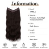 image:imageSARLA Invisible Wire Hair Extension with 3 Clips Synthetic Short Beach Wave Hairpiece Transparent Adjustable Headband for Women 16 Inch Dirty BlondeDark Brown