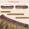 image:imageSARLA Invisible Wire Hair Extension with 3 Clips Synthetic Short Beach Wave Hairpiece Transparent Adjustable Headband for Women 16 Inch Dirty BlondeDark Brown