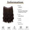 image:imageSARLA Invisible Wire Hair Extension with 3 Clips Synthetic Short Beach Wave Hairpiece Transparent Adjustable Headband for Women 16 Inch Dirty BlondeDark Brown