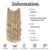 image:imageSARLA Invisible Wire Hair Extension with 3 Clips Synthetic Short Beach Wave Hairpiece Transparent Adjustable Headband for Women 16 Inch Dirty BlondeDirty Blonde
