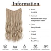 image:imageSARLA Invisible Wire Hair Extension with 3 Clips Synthetic Short Beach Wave Hairpiece Transparent Adjustable Headband for Women 16 Inch Dirty BlondeDirty Blonde