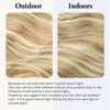 image:imageSARLA Invisible Wire Hair Extension with 3 Clips Synthetic Short Beach Wave Hairpiece Transparent Adjustable Headband for Women 16 Inch Dirty BlondeHoney Blonde  Bleach Blonde