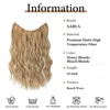 image:imageSARLA Invisible Wire Hair Extension with 3 Clips Synthetic Short Beach Wave Hairpiece Transparent Adjustable Headband for Women 16 Inch Dirty BlondeHoney Blonde  Bleach Blonde