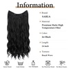 image:imageSARLA Invisible Wire Hair Extension with 3 Clips Synthetic Short Beach Wave Hairpiece Transparent Adjustable Headband for Women 16 Inch Dirty BlondeJet Black