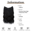 image:imageSARLA Invisible Wire Hair Extension with 3 Clips Synthetic Short Beach Wave Hairpiece Transparent Adjustable Headband for Women 16 Inch Dirty BlondeJet Black